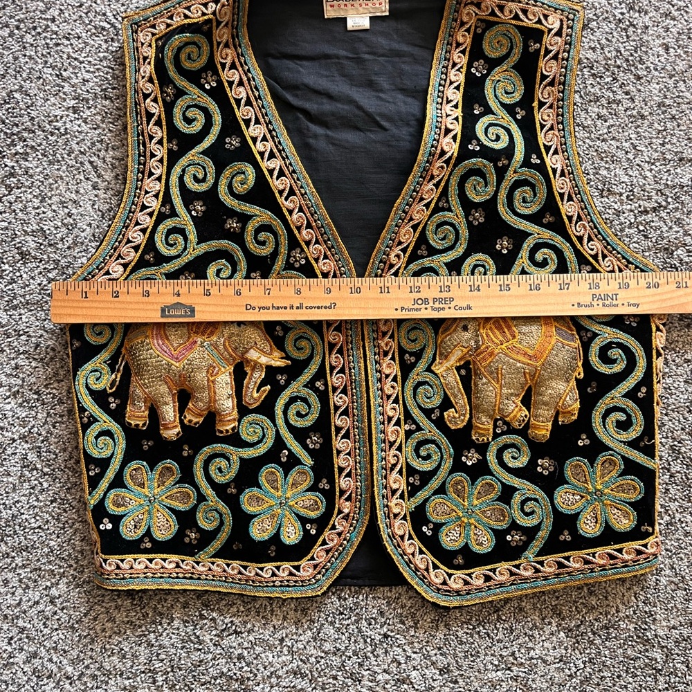 Black Embroidered Vest from Carol Horn Workshop Vintage Festival Boho Whimsy - Picture 12 of 13